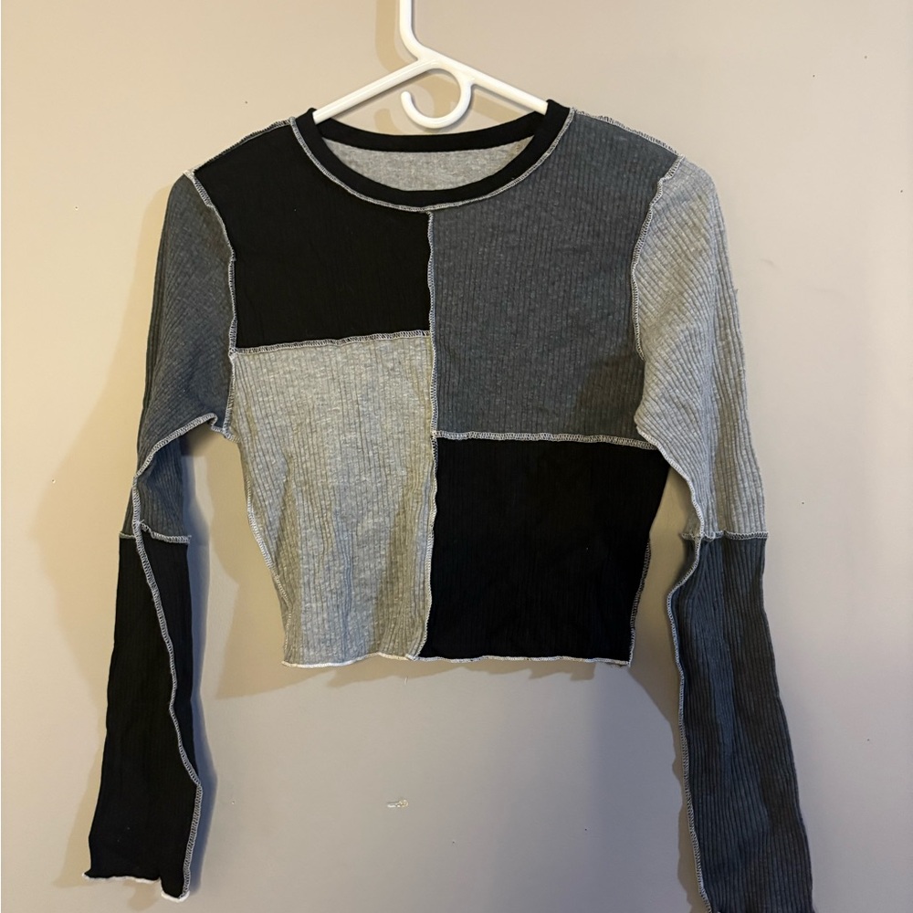 Patchwork Long Sleeve Top
